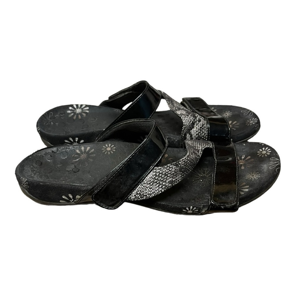 Vionic Sandals Women’s Size 9 Jodie‎ floral leather black